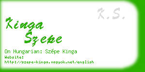 kinga szepe business card